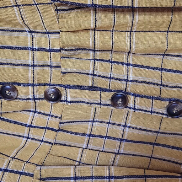Yellow plaid button down dress - Picture 4 of 8